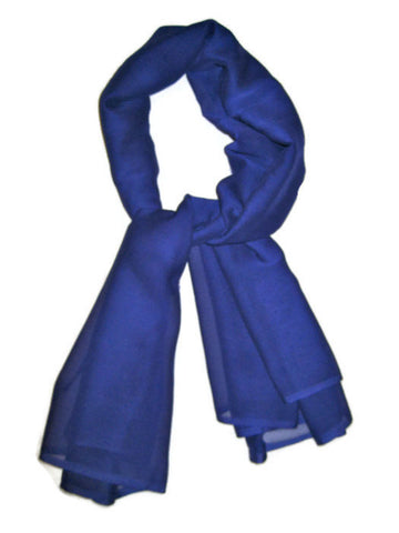 Dark Blue chiffon scarf.