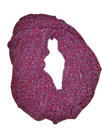 Floral print chiffon scarf.